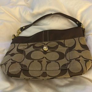 Coach purse - brown/tan - gently used - good condition
